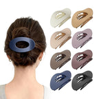 Upgraded 8 Pack French Flat Hair Clips for Women Girls, Matte Lay Flat Claw Clips, Large No-Slip Claw clips for Thick&Thin Hair, Strong Hold Styling Barrettes Accessories for Daily Styling(Multicolor)