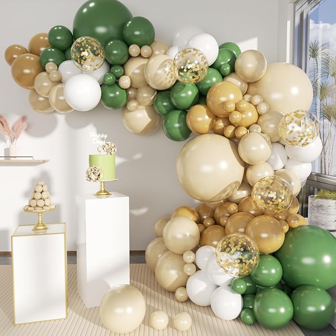 MEBAY Green White Sand Balloon Arch Kit by MEBAY