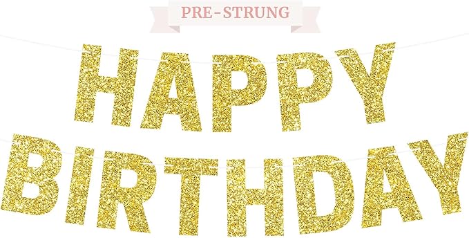 Pre-Strung Happy Birthday Banner by PerfectOccasion