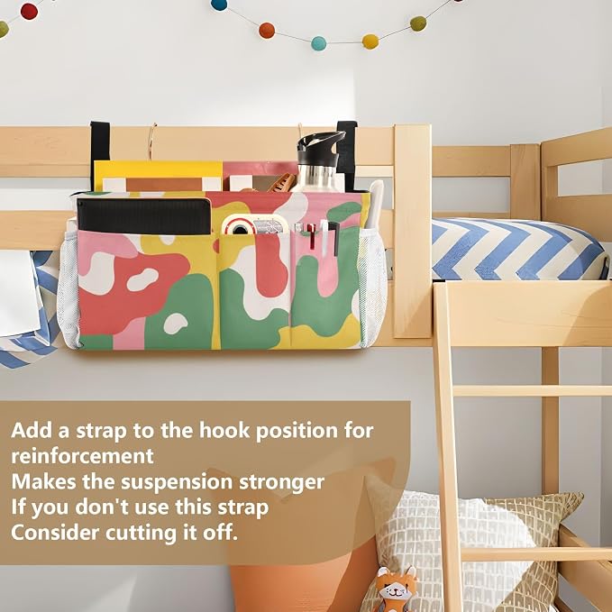 Bedside Caddy Metal Frame Hanging Organizer Bunk Bed Dorm Accessories Hook And - Image 6