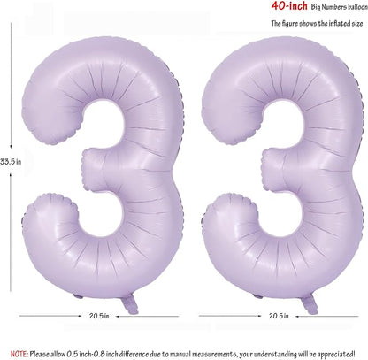 40 In Matte Purple Number Balloons Helium Foil Mylar Balloon Digital 33 | - Image 2