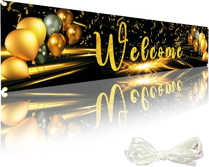 Welcome Banner - Welcome Home & Back Banner 6x1.3ft - Durable Polyester - by SeasonsFriends