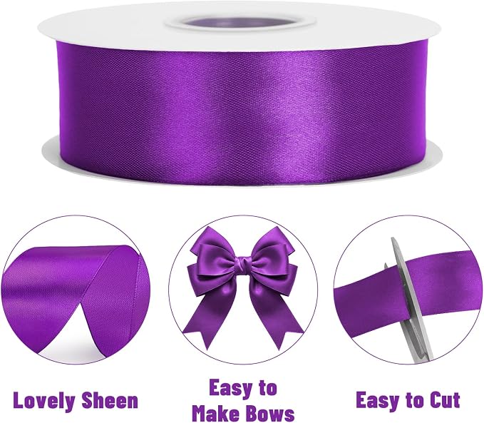 KINGLAKE Purple Satin Ribbon - Image 3