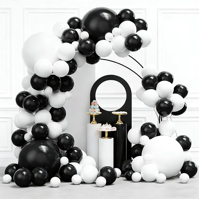 YMSZ Black and White Balloons Arch Kit by YMSZ