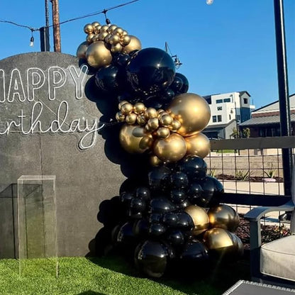Black and Gold Balloons Arch Kit, - Image 7