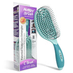 NuWay 4Hair C Brush - Professional Curved Hairbrush - Vented Design Delivers Smoothing And Volumizing Drying Experience - Heat Resistant Bristles For Drying Detangling and Styling - Turquoise - 1 Pc