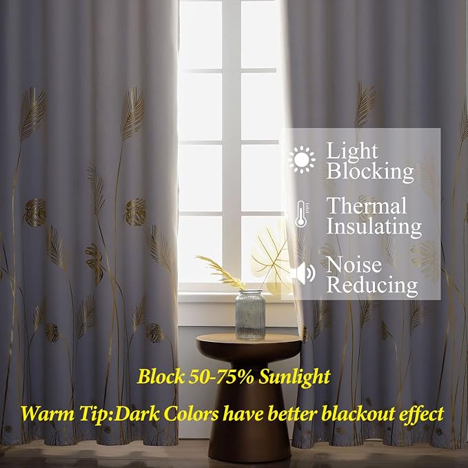 Greyish White Room Darkening Curtains 84 Inches Long - Image 6