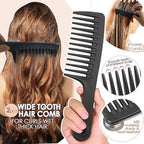 Hair Combs Set, Large Wide Tooth Comb, Rat Tail, Fine Tooth Comb For Women Men Fine Thick Curlys Wet Hair Styling Detangling Parting Cutting (5PCS)