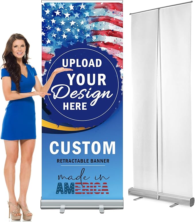 Personalized Custom Aluminum Retractable Banner 23.6''x63", Aluminum - Image 4