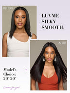 LUVME Clip in Hair Extensions Natural Black Human Hair Extensions Clip ins Silky Straight Hair Extension Real Human 7pcs 135g 28inch