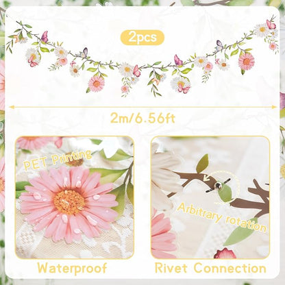 SUNBEAUTY 13FT Wildflower Garland Butterfly Daisy Banner Flower Garlands | - Image 2
