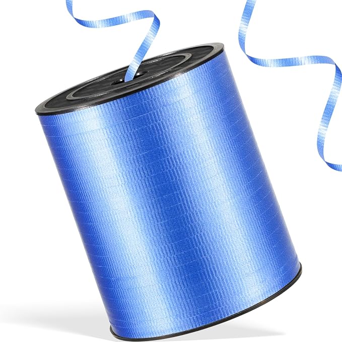 600 Yards Blue Crimped Texture Curling Ribbon 1/5'' Blue Balloon String by Unknown
