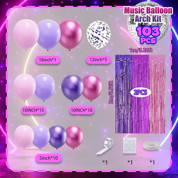 Purple Pink Balloon Arch Garland Kit Birthday Party Decorations | Purple Pink - Image 4