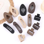 12 Pack Flat Hair Clips for Women-3 Styles Matte Neutral Flat Claw Clips, Black, Blonde,Light Brown & Dark Brown, French Duckbill Styling Accessories (Matte Neutral-2)