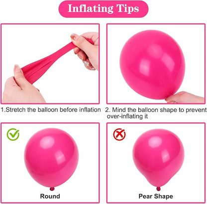 APLANET 150pcs Hot Pink Balloons Different Sizes 18 12 10 5 Inch Latex Magenta - Image 4