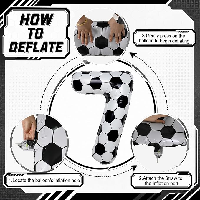 Soccer Number 7 Balloon for Boys, Gaint Soccer 7 Balloon Number, 7th Birthday - Image 9