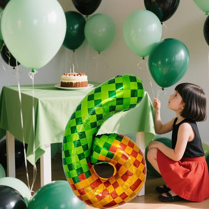 Pixel & TNT Theme 40in Giant Number Balloons - Image 6
