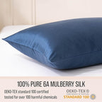 Bella Coterie Luxury Silk Pillowcase for Hair and Skin | 30 Momme | 100% Pure 6A Mulberry Silk | Super Soft | Perfectly Plush [Standard, Navy]
