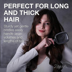 Janeke Superbrush Detangling Brush for Soft Smoothing Hair Brushing with Anti-Static Bristles - Vented Wet Hair Brush for Blow Drying Use - Perfect for Curly, Thick, Wavy, Fine Hair Types (Silver)
