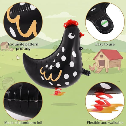 6 Pcs Walking Chicken Balloons, 20 Inch Chickens Foil Balloons - Image 5