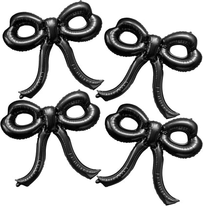 4 Pcs Bow Birthday Decorations Black Bow Balloons Bow Party Decorations Giant by Unknown