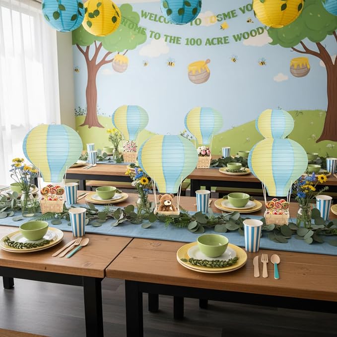Meooeck 8 Sets Hot Air Balloon Tables Centerpieces, 11.8'' Paper Lantern Party - Image 5