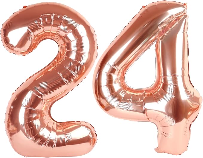 Number Balloons Rose Gold 24 Balloon 40 inch by Enyeopd