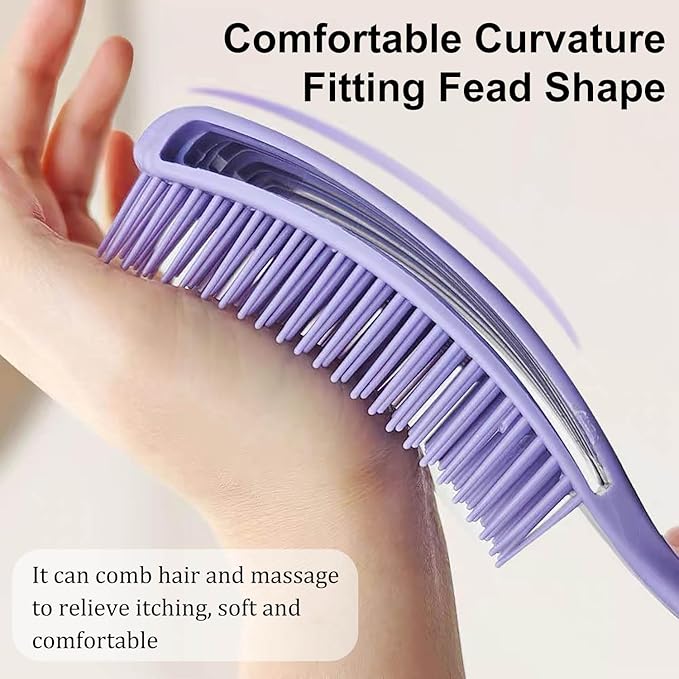 Hair Brush for Afro American/African Hair Textured Professional Curved Vented Brush Wet Dry Curly Hairbrush Detangling Massage Hairdressing Comb (Pink, Small)