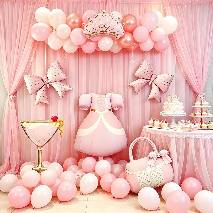 Pink Crown Mylar Balloon for Girls Birthday, Princess Party Decorations Party - Image 5