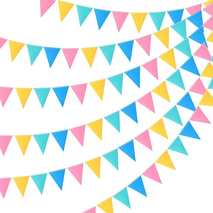 Outus 6 Pack 72 Flags/8.2 ft Rainbow Pennant Banner by Outus