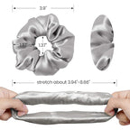 LilySilk Silk Hair Scrunchie, 100% Mulberry Silk, No Damage, Elastic Silk ponytail Holder, Silvergrey, 1 Count