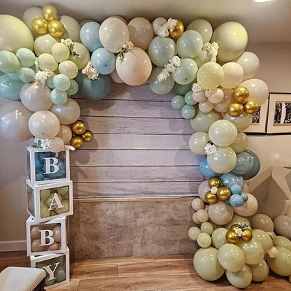 Dusty Green Blue Balloon, 60 Packs 12 Inch Sage Green Balloon - Image 4