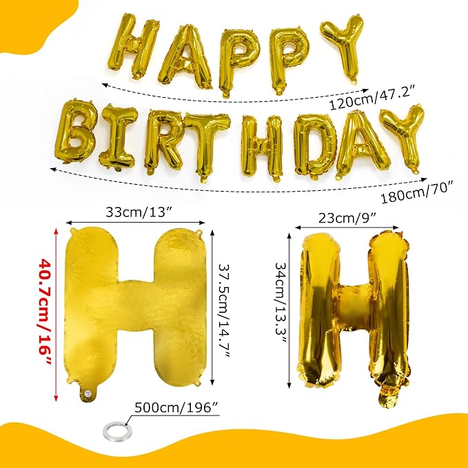 CARGEN 16in Happy Birthday Balloons Banner - Image 3