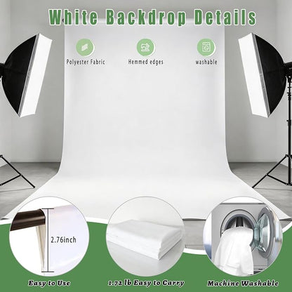 White Photography Backdrop for Photoshoot, Fabric 8x10ft | Versatile Studio - Image 6