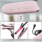 Heat Resistant Silicone Mat Pouch for Hair Styling Tools, Curling and Flat Irons Non-Slip Travel Cover, Small Portable Straightener Pad for Curler Wands Storage, Hot Waver (Pink)