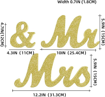 VIOPVERY Wooden Mr & Mrs Wedding Sign - Image 2