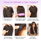 Soft Black Synthetic Hair Toppers for Women with Thinning 3D 360° Cover Clip in Wispy Bangs Upgraded Adjustable Bandage 24 Inch Long Layered