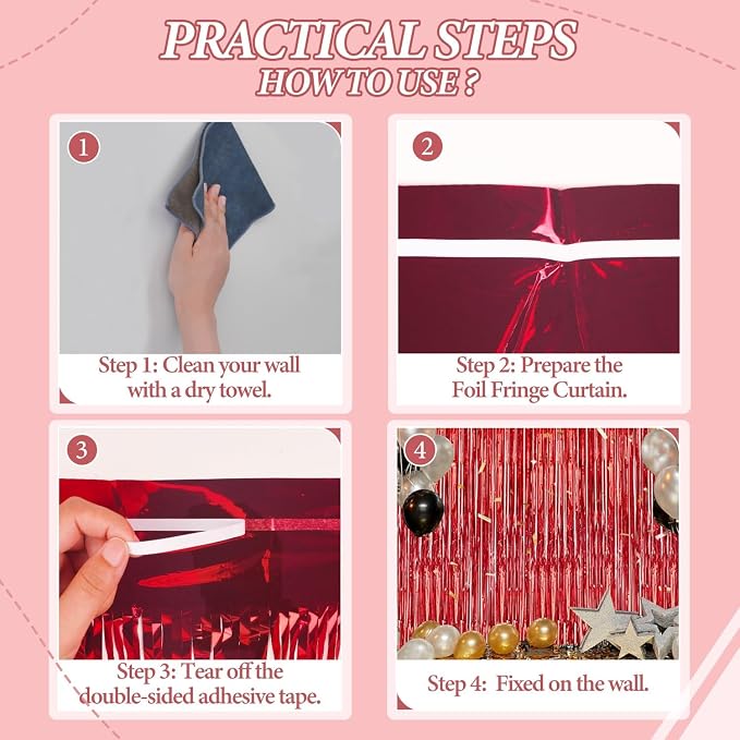 DECOCKRAT 3 Pack Foil Fringe Backdrop - Image 2