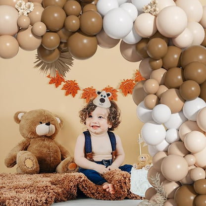 156Pcs Brown Neutral Balloons Garland Arch Kit Different Size | Coffee Brown - Image 3