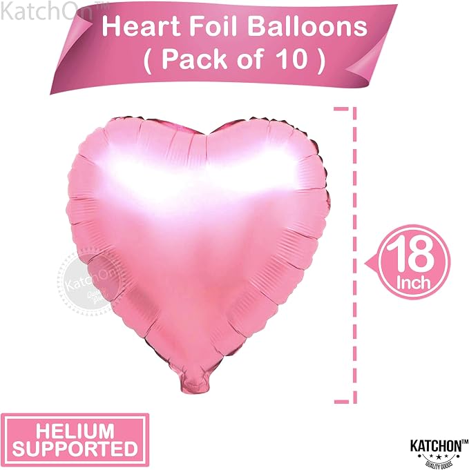 KatchOn Pink Heart Balloons 18 Inch, Light Pink Pride Month Decorations - Image 4