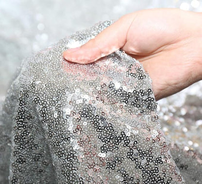 Poise3EHome Silver Sequin Backdrop Curtains, 2ft x 8ft Sequin Photography - Image 5