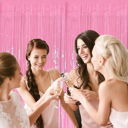 5 Pack Backdrop Party Decorations Pink Tinsel Curtain Party Backdrop Foil - Image 6