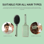 2 Pack-Air Cushion Comb Brush and Curved Vented Hair Brush,Hair brush with Effortless Tangle Removal,For Wet Dry Damaged Curly Hair for Women Men Boys Girls Kids.