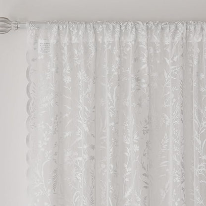 Anmao Vintage Lace Curtains 45 Inches Long 2 Panels Set, Romantic Elegant Light - Image 5