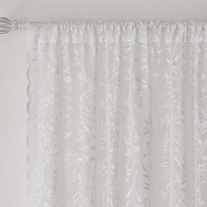 Anmao Vintage Lace Kitchen Curtains 18 Inches Long 2 Panels, Romantic Semi - Image 5