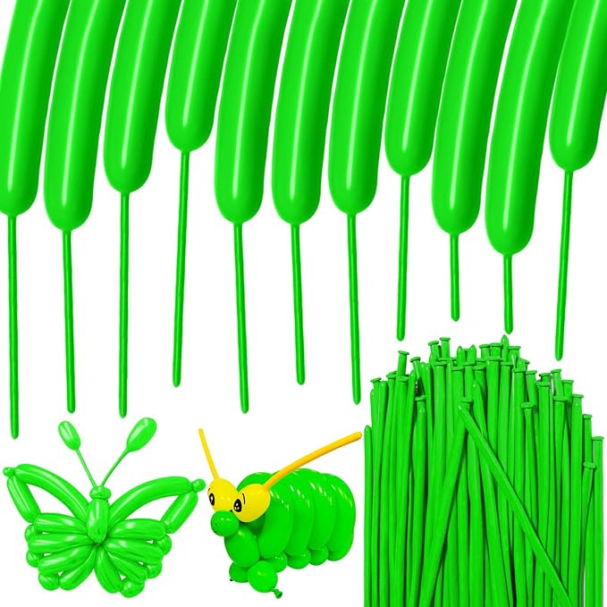 100Pcs Green 260 Balloons, Long Balloon by HYKJNBW