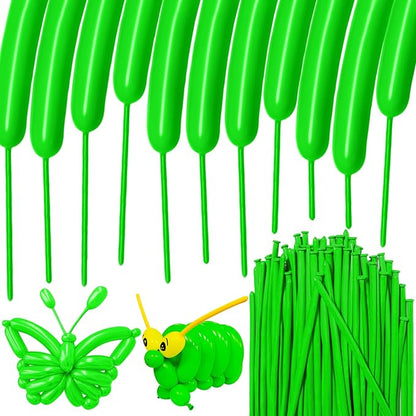 100Pcs Green 260 Balloons, Long Balloon by HYKJNBW