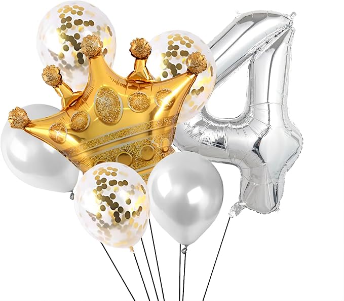 40 Inch Silver Number Balloons, Helium Mylar Foil Number Balloons - Image 2