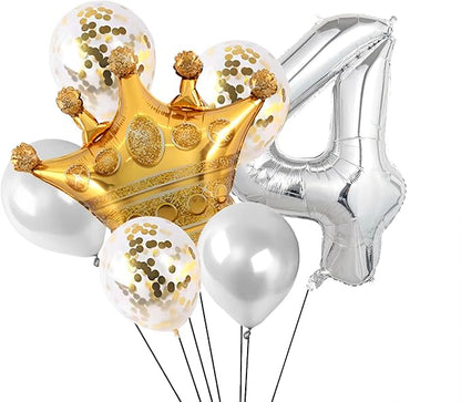 40 Inch Silver Number Balloons, Helium Mylar Foil Number Balloons - Image 2