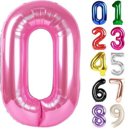 0 Balloon - Pink Birthday Number Balloons, 40 Inch Decorations Men Women | Pink by ALPHADELTAPI